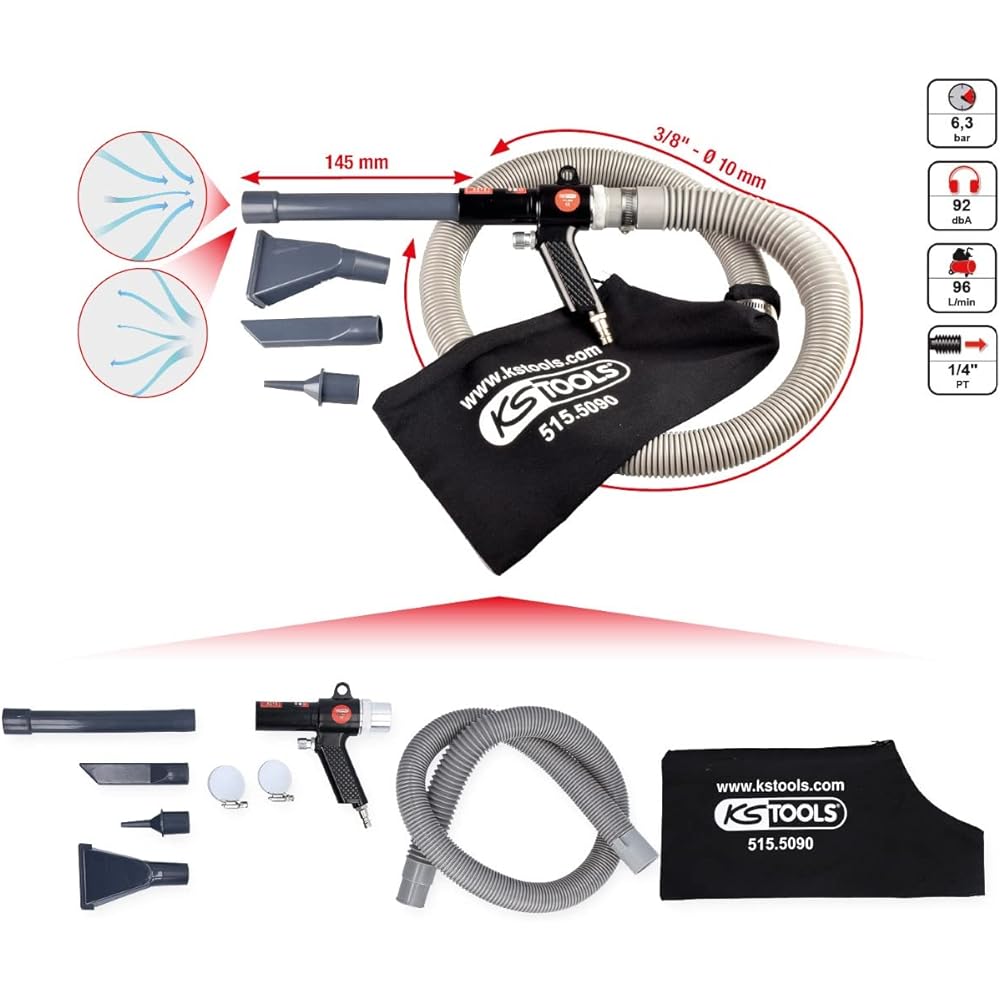 KS TOOLS Pneumatic suction and blow gun 145mm 515.5090