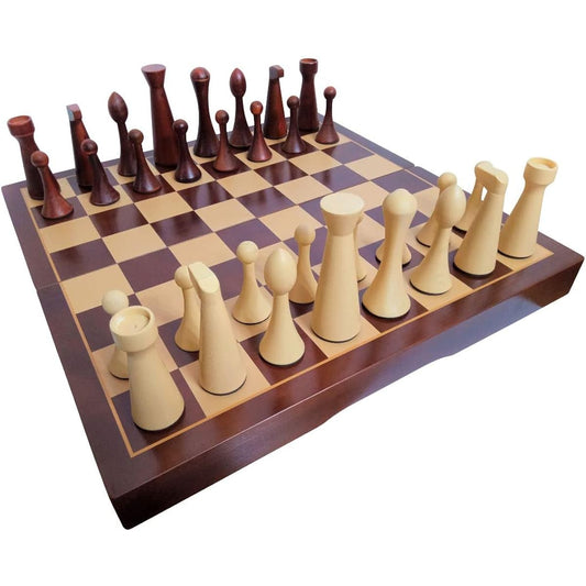 STARPPLE Heavy and Durable 21" Real Wood Chess Set Luxury Handmade Chess Board Game Set 5.3" Heavy Design 34 Large Wooden Pieces (Including 2 Queens) (Design)