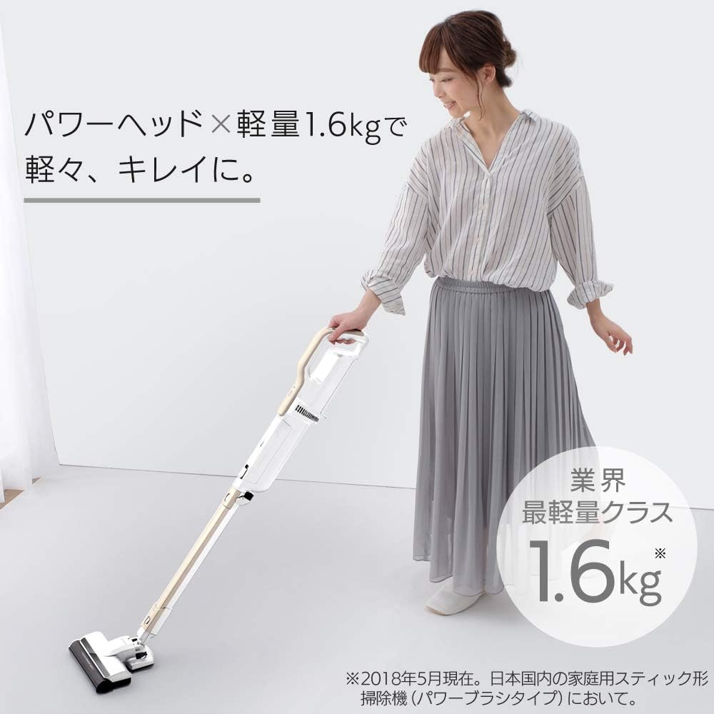 Iris Ohyama Cordless Stick Cleaner Vacuum Cleaner Self-Propelled Power Head Lightweight 2WAY Paper Pack Type Champagne Gold IC-SLDCP6