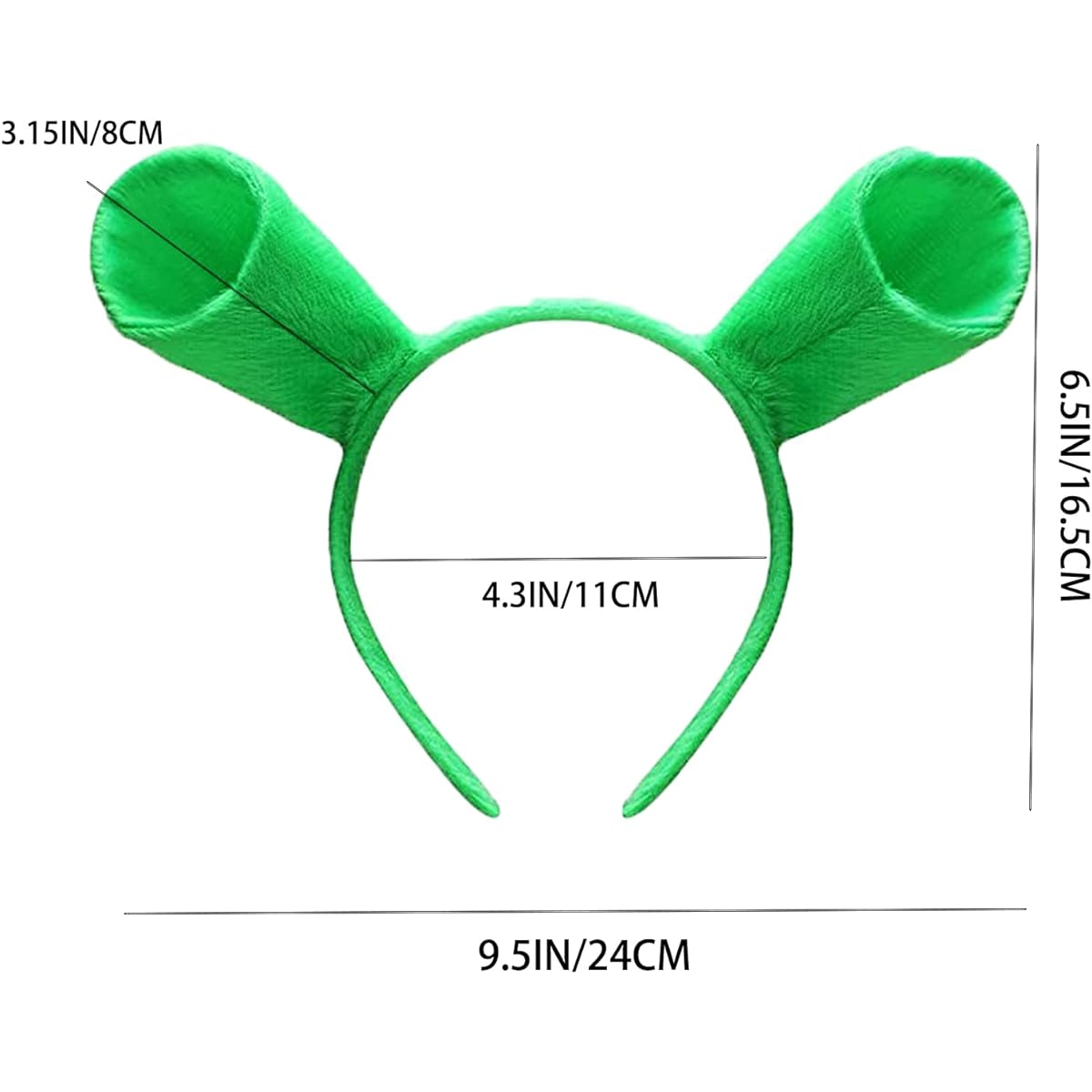 6 Pieces Green Ear Headbands Halloween Head Wrap Hair Accessories Cute Hair Bands for Adults Kids Halloween Party Celebration Cosplay Decoration