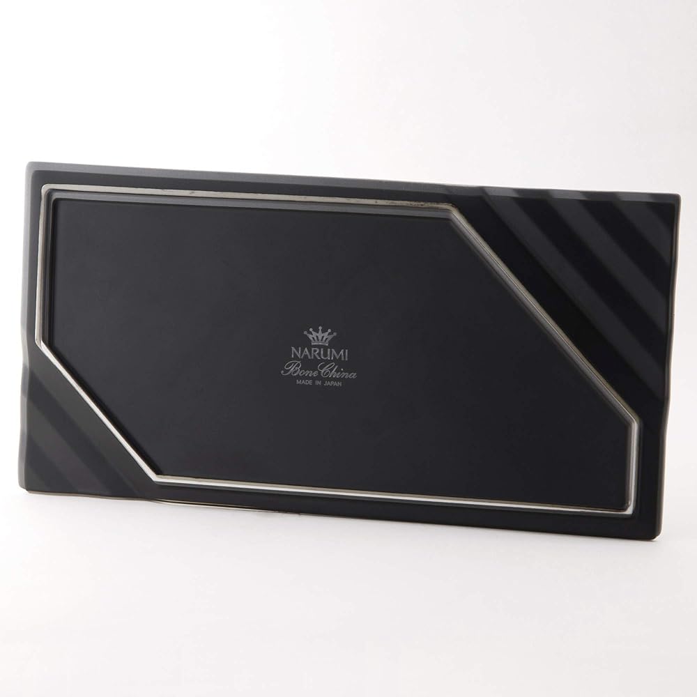 NARUMI Plate Dish Black Matte Black 28cm Oblong Flat Tray Made in Japan 58017-7C5828