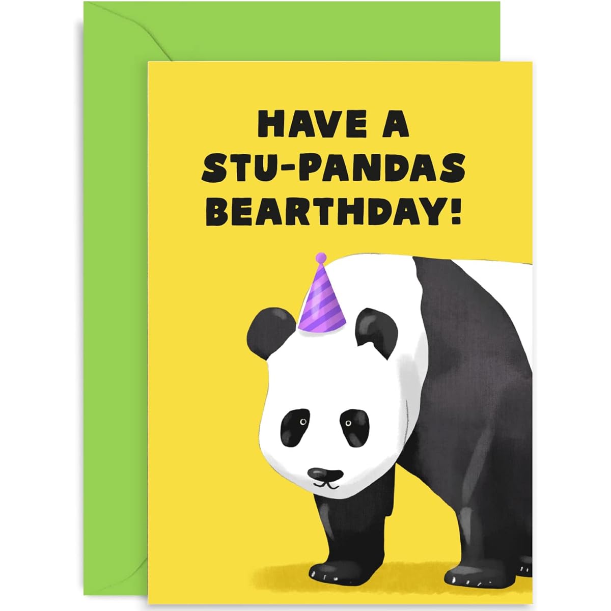 Old English Co. Funny Panda Birthday Card for Men and Women - "Have a Stu-pandas Bearthday!" Bear Pun Birthday Card for Him or Her | Blank Inside with Envelope
