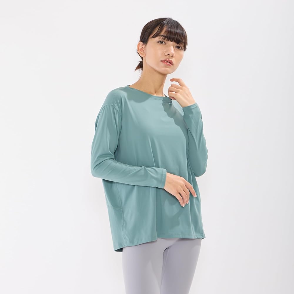 [ZEN WEAR] Supervised by instructors, yoga wear for ultimate comfort and ease of movement, tops, long sleeve t-shirts, women's sports, body cover, gym wear, training wear, long length, sweat absorbent, quick drying