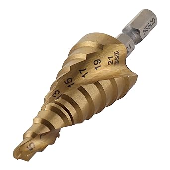 Sankyo Corporation H&H Spiral Type Titanium Coated Step Drill Cobalt High Speed Steel 9 Steps 5-21mm STP-11
