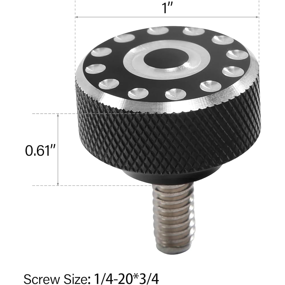 Billet Aluminum Seat Bolt Screw 1/4"-20 Thread for Harley-Davidson 1996-2022 Harley-Davidson Bolt Seat Nut Harley-Davidson Accessories Sportster Dyna Softail Electra Glide Street Glide Street Glide