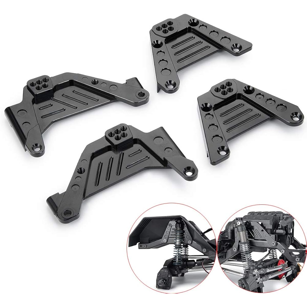Que-T Metal Front Rear Shock Hoops Shock Tower Mounts for 1/10 RC Axial SCX10III AXI03007 Crawler Car