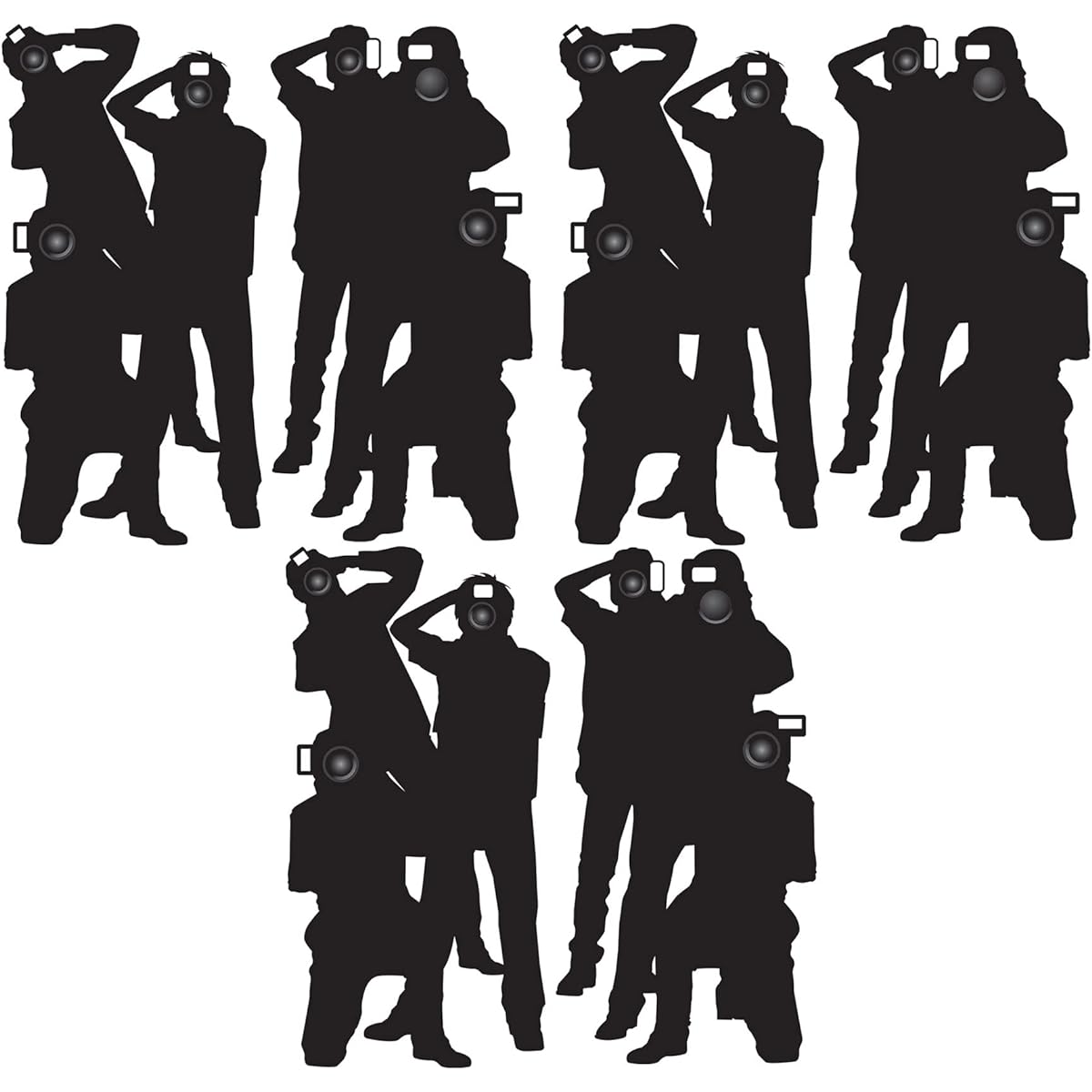 Beistle 6 Pieces Plastic Paparazzi Photo Background VIP Movie Awards Night Party Decoration 63'' Black
