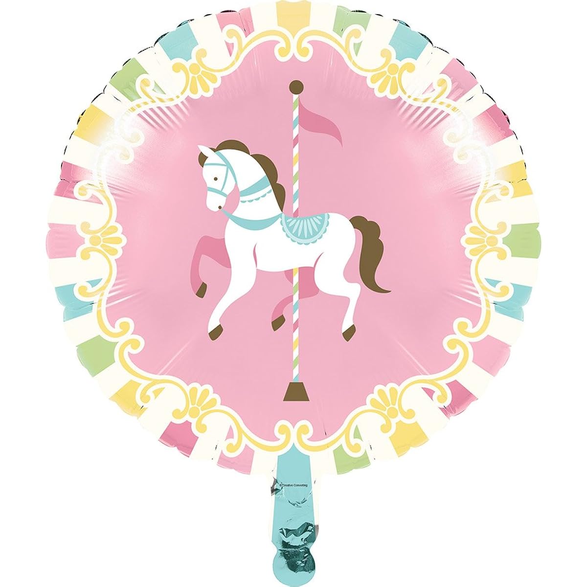 Creative Converting 329356 Carousel Horses 10-Count Metallic Round Balloons