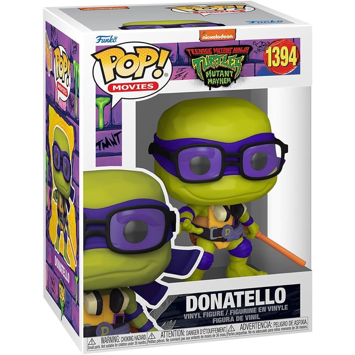 POP Teenage Mutant Ninja Turtles: Mutant Mayhem - Donatello Funko Vinyl Figure (Includes Compatible Box Protector Case) Multicolor 3.75"