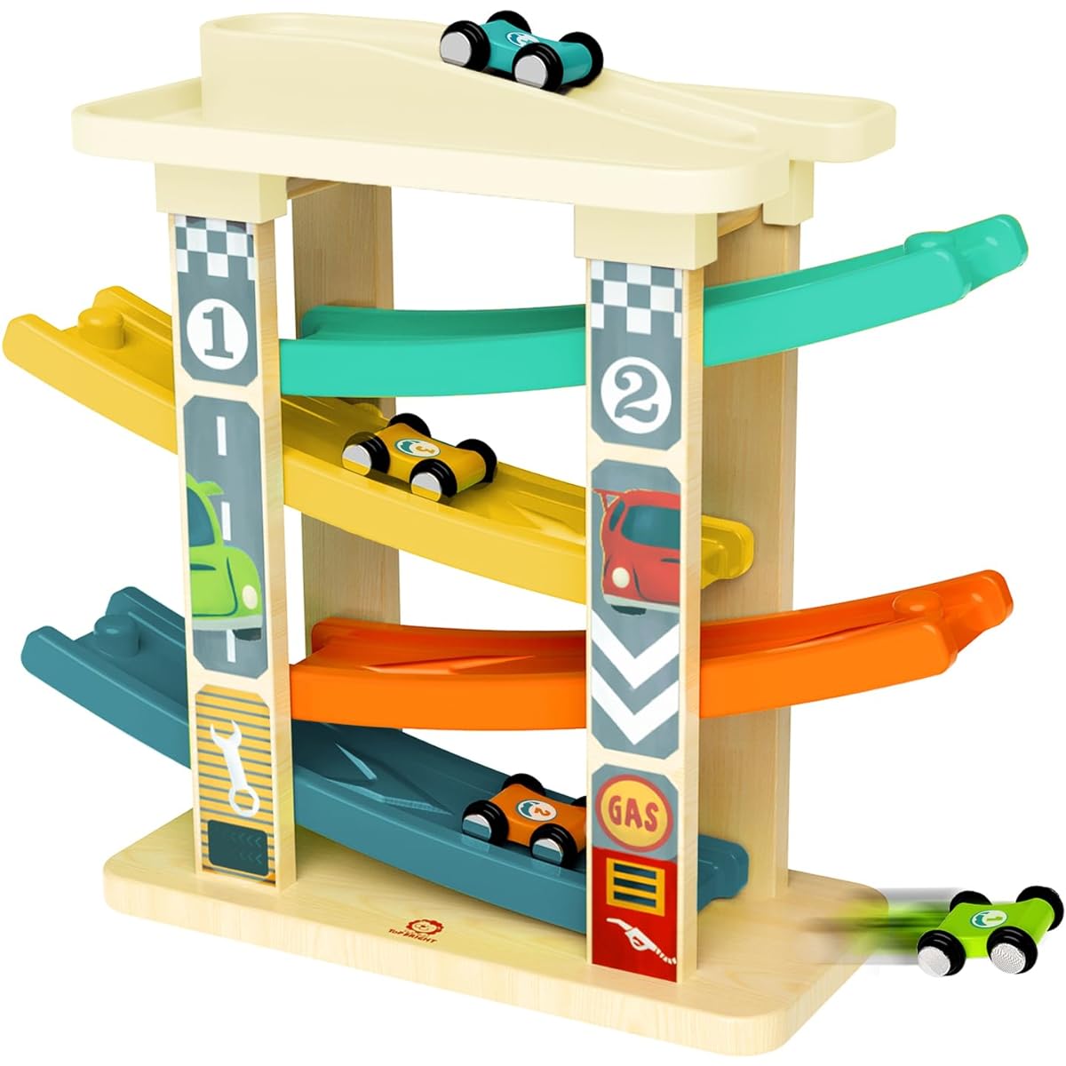 Top Bright Toddler Toy Race Track 1 2 Years Old Boy Car Lamp Racer Toy 1 Year Old with 4 Mini Cars