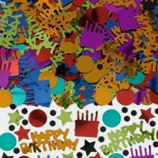 amscan International Dots and Stripes 70g Happy Birthday Confetti