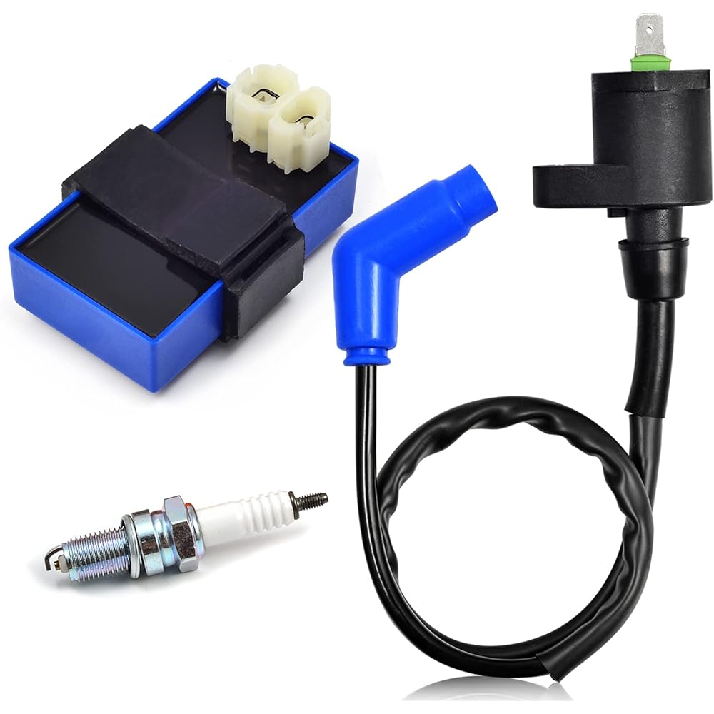 Igniter CDI Box and Ignition Coil Spark Plug for Honda FourTrax 300 TRX 300 TRX300FW 2x4 4x4 1989 1990 1991 1992 1993 OEM 30410-HC4-770 30510-HC4-000