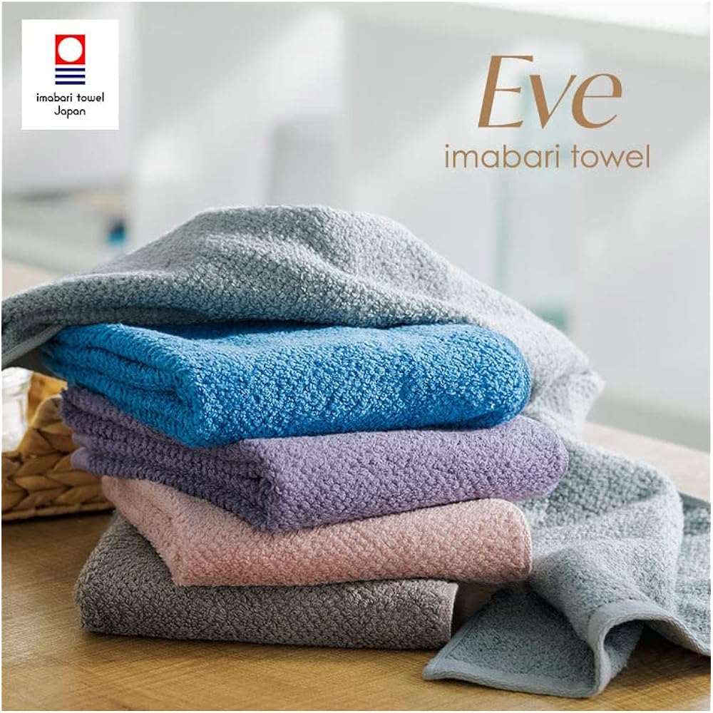 Imabari Towel Bath Towel, Set of 2, Brand Certified, Made in Japan, Quick Drying, Super Absorbent, 100% Cotton, Made in Japan, Medium Thickness, Plain Eve Blue