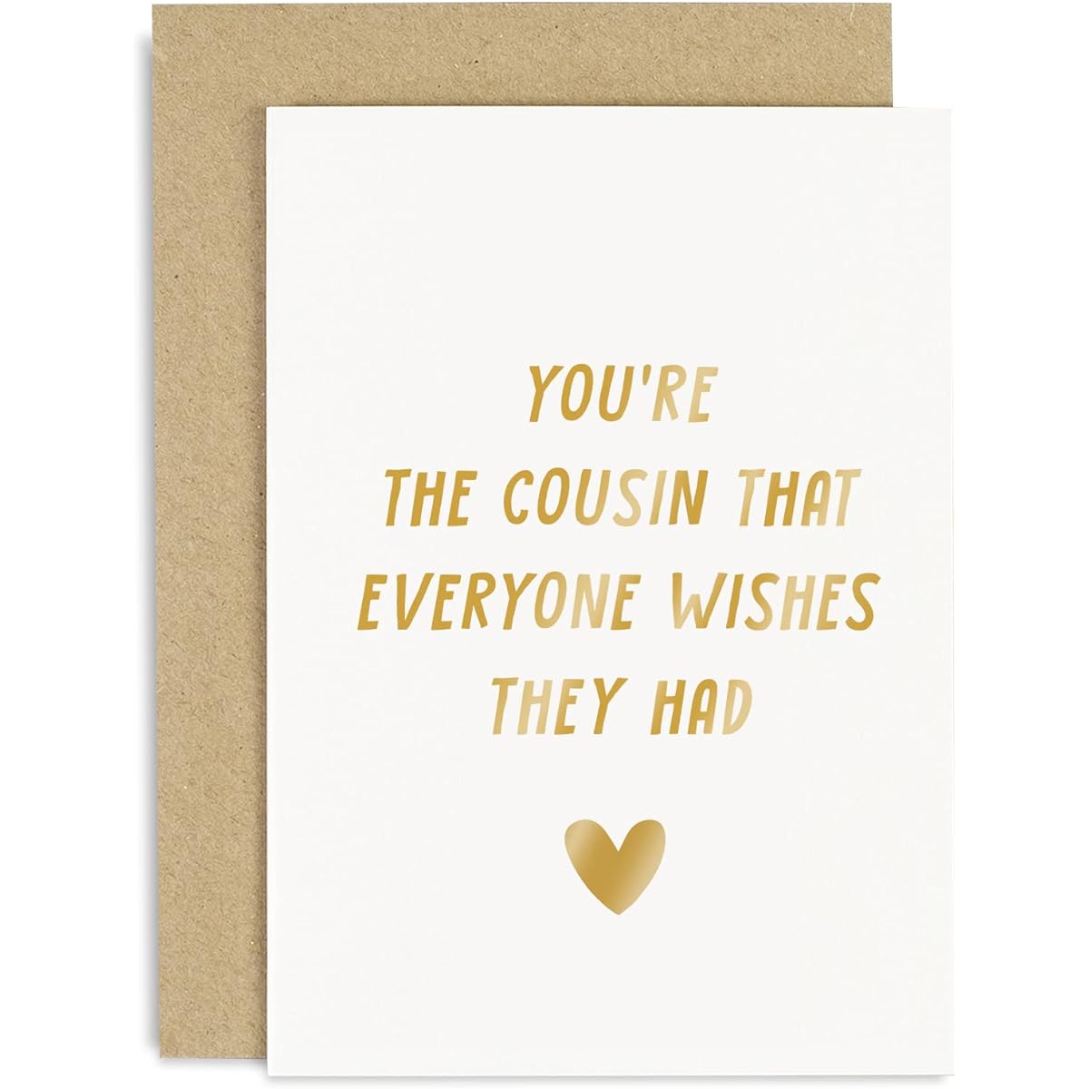 Old English Co. Cute Birthday Card for Cousin - "You're The Cousin Everyone Wishes They Had" Special Heartfelt Birthday Card Family Card | Blank with Envelope