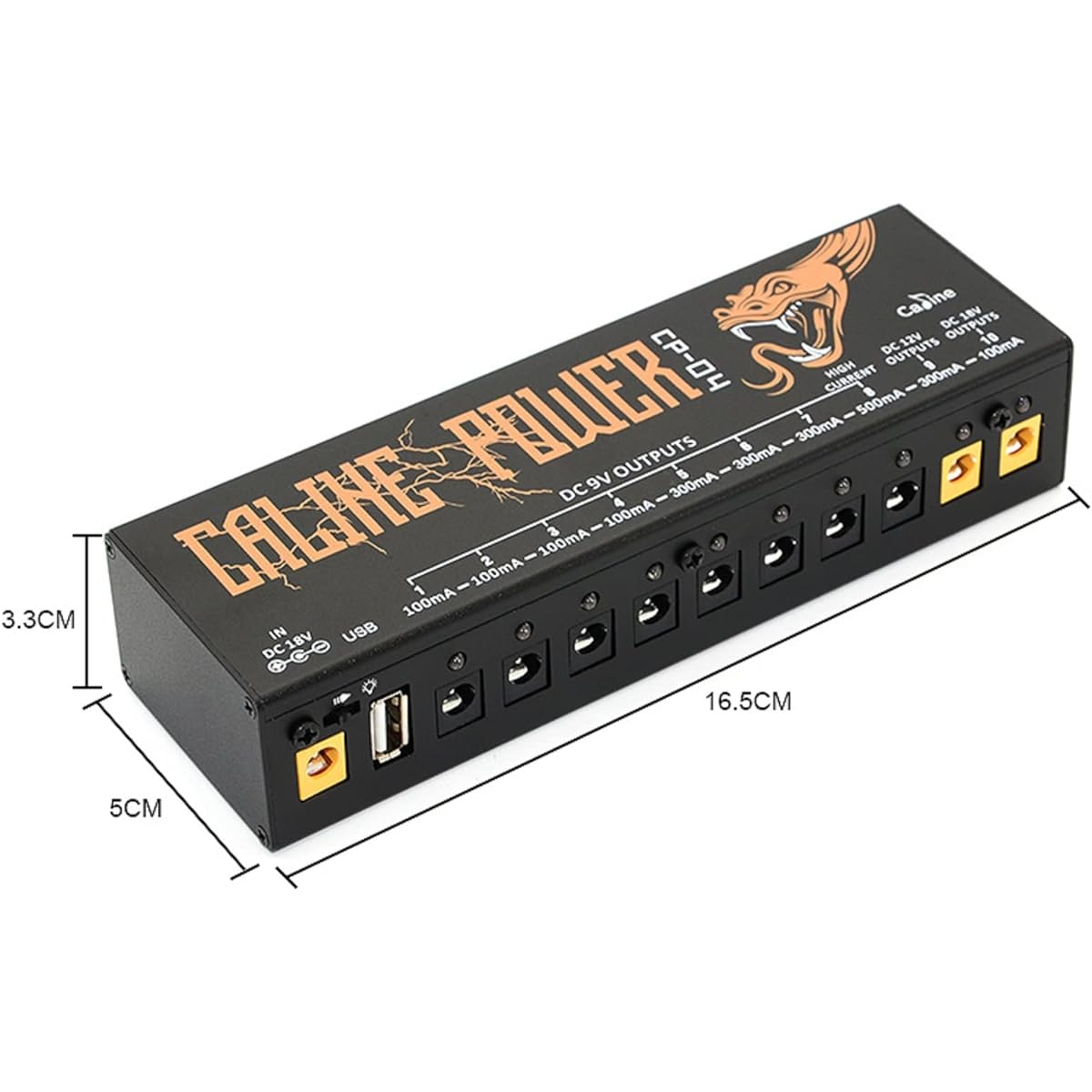 Caline CP-04 Guitar Pedal Power Supply DC10 Output for 9V/12V/18V Effect Pedal
