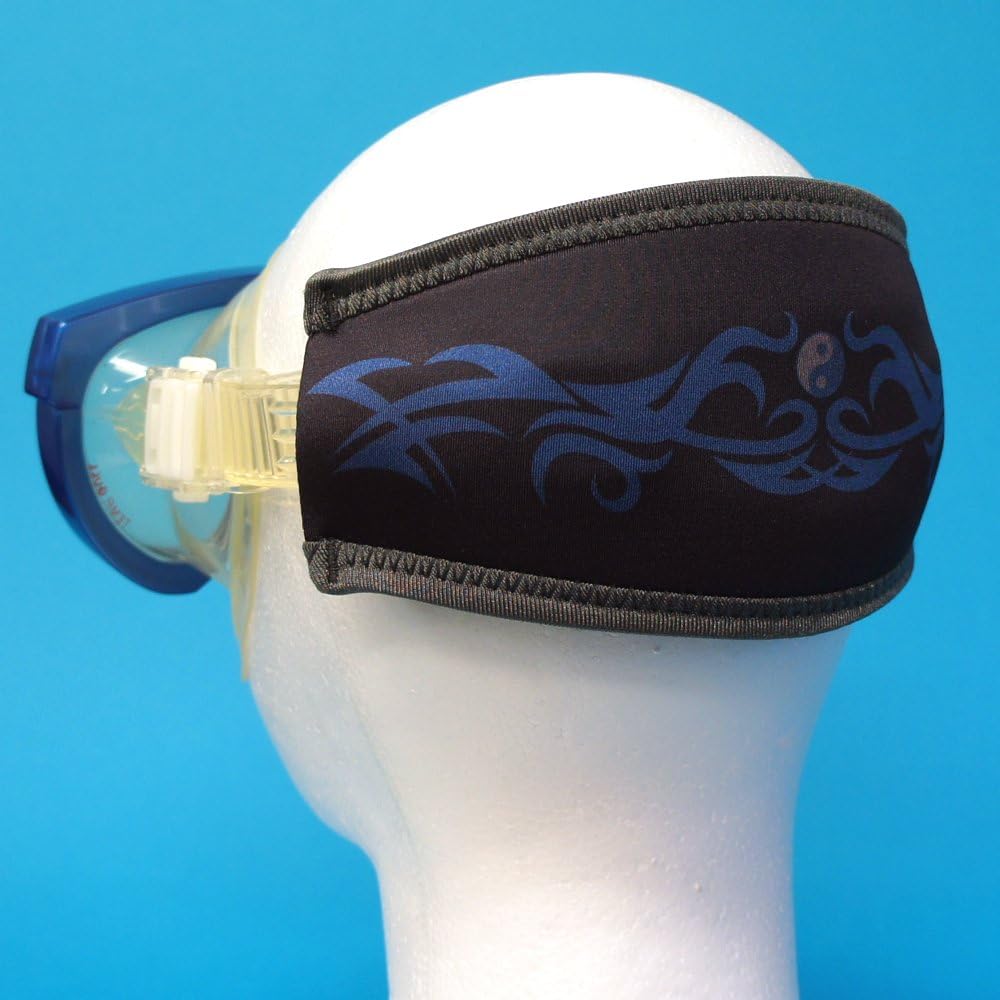 SeaCanary Snorkeling Diving Mask Strap Cover Tribal Line Black