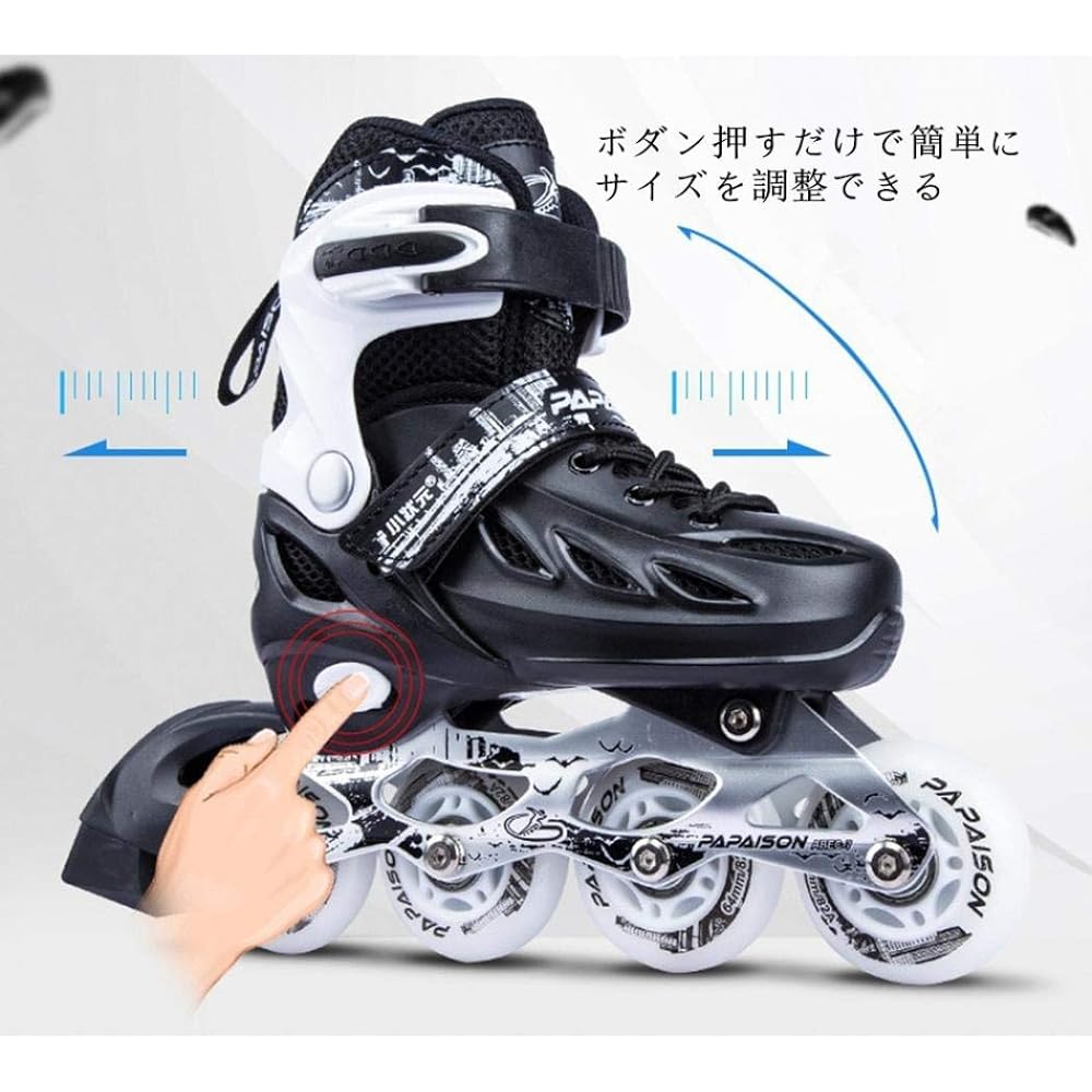 Inline Skates Roller Skates for Adults/Children Quad Skates for Girls, Boys, Men and Women, For Beginners, Adjustable Size, Mesh, Breathable, Quiet, Junior