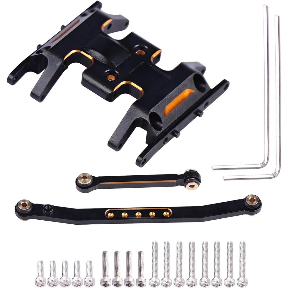 AIMROCK Aluminum Steering Link Set & Skid Plate for 1/24 Axial SCX24 All Versions RC Crawler