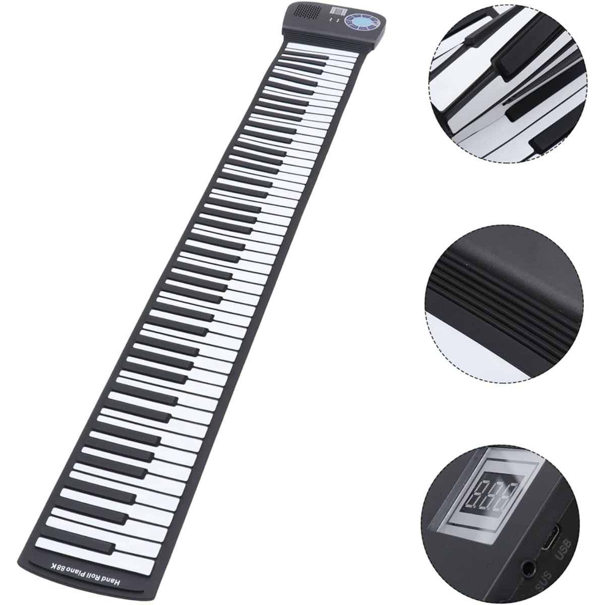 Vaguelly 1pc 88 Rolls Hand-Wound Electronic Piano Mini Keyboard Piano Silicon Keyboard Piano Portable Piano Silicon Piano Toy Keyboard Electric Piano Electronic Organ, K139ORR0558K961JYE3EU