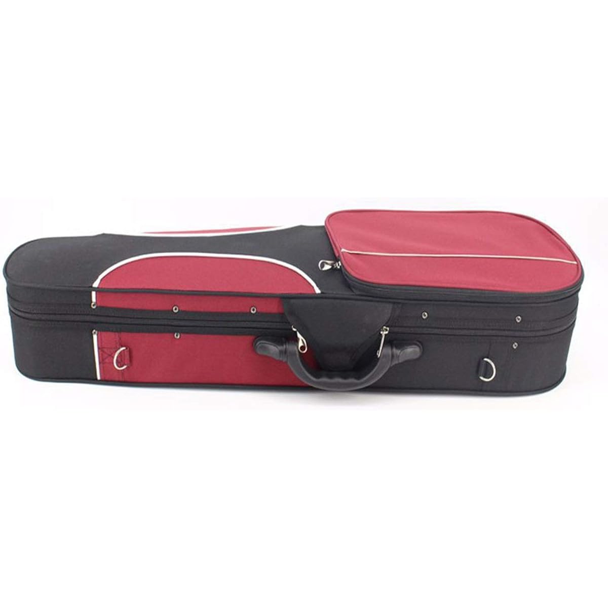 Violin Case Violin Hard Case Red Music Professional Triangular Lightweight Suspension Lightweight and Portable (Color: Red, Size: 4/4)