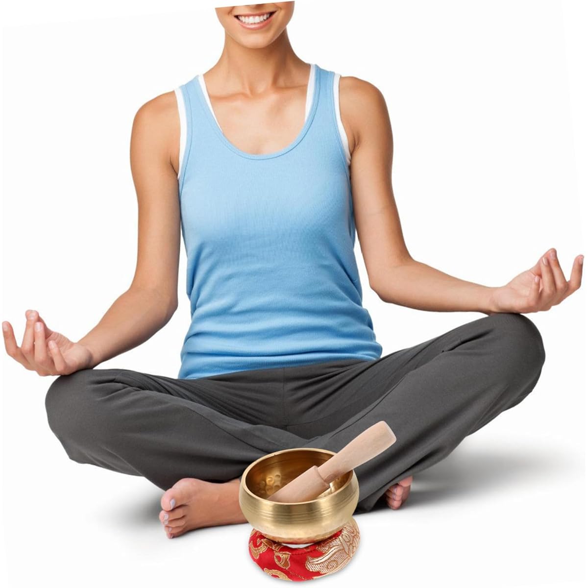 VICASKY Set of 4 Buddhist Singing Bowls Healing Healing Yogi Singing Bowl Yoga Relx Yoga Music Bowl Tibetan Singing Bowl Cushion Ne