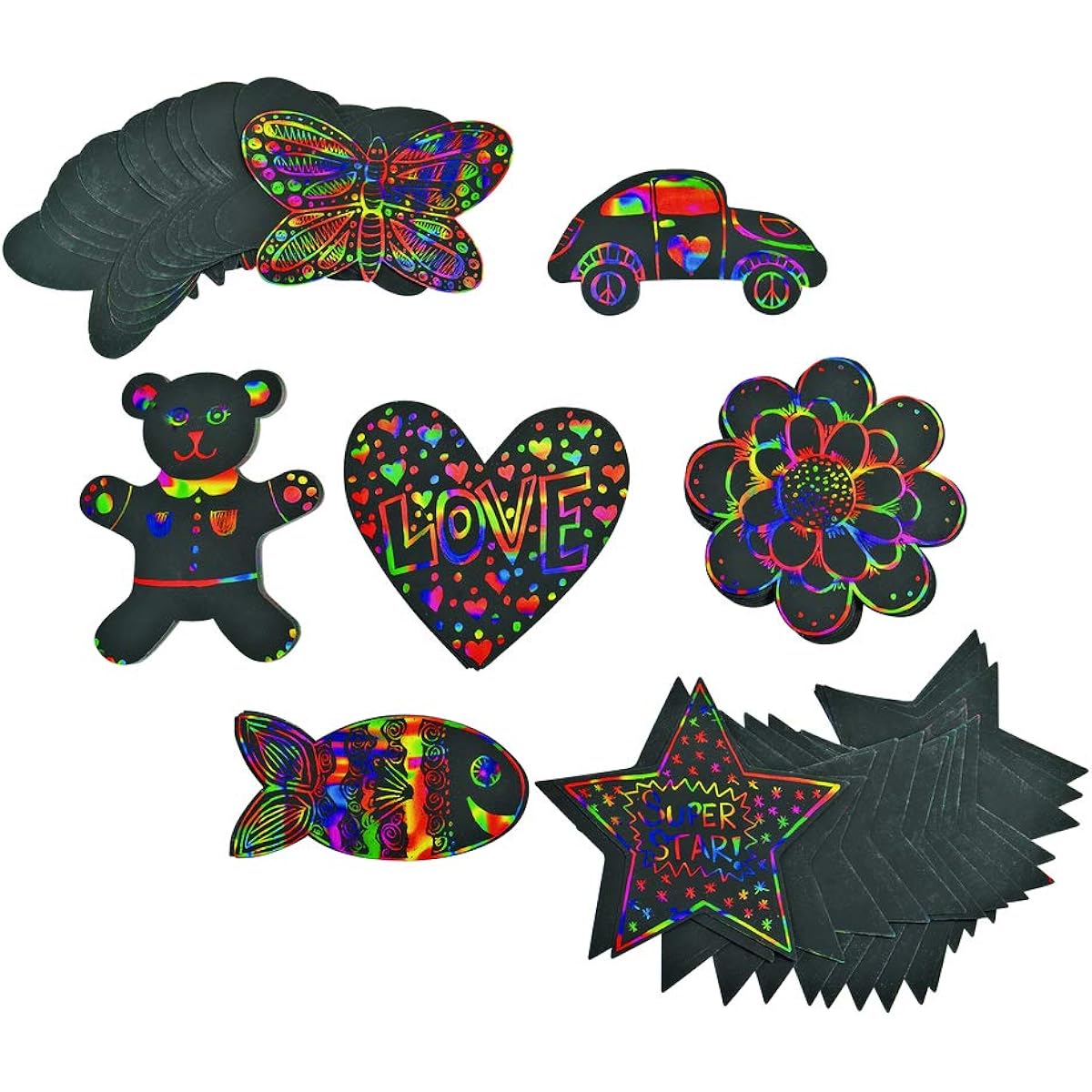 Colorations Scratch Design Shapes - Set of 98 (Item # SDShape)