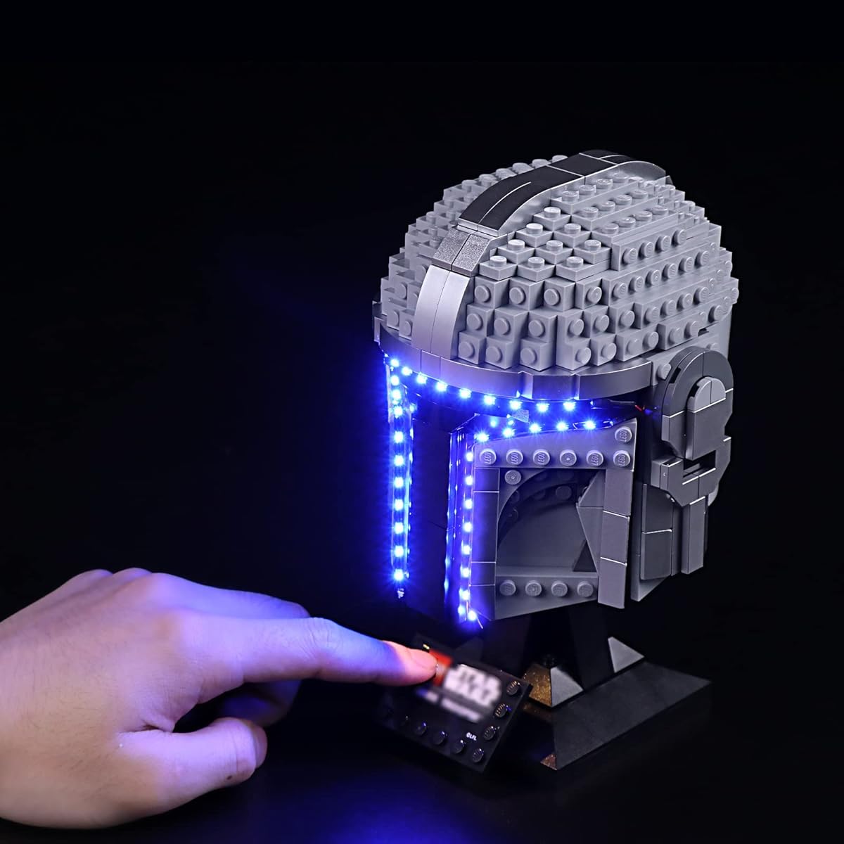 Coolduck Light Kit for Lego 75328 Mandalorian Helmet Lighting Kit Compatible with Lego 75328 No Building Blocks Optical Control Version Light Kit
