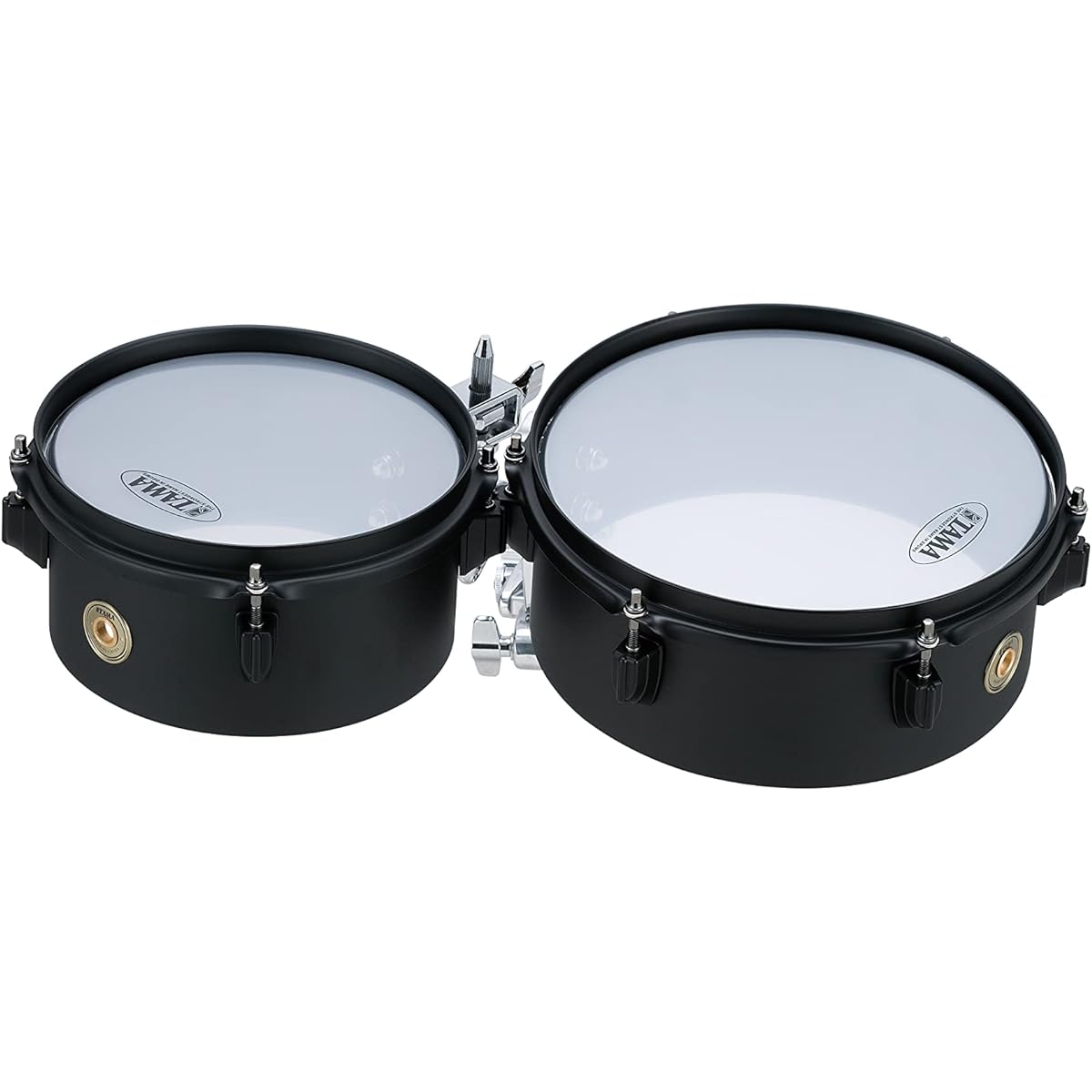 TAMA Black Steel Mini Timbales [8"+10"] with Clamp and L Rod MT810STBK