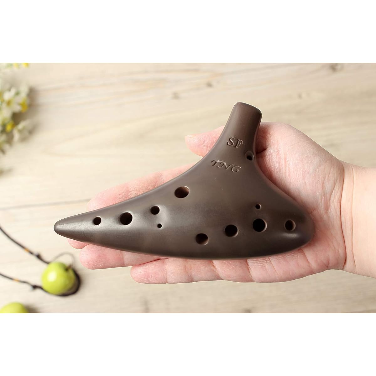 TNG Ocarina Musical Instrument [12 Holes/Single/Soprano/F Key/Purple Sand Red Clay] SF (With Fingering Chart) (With Special Case) Ocarina Luxury Wind Wind Instrument