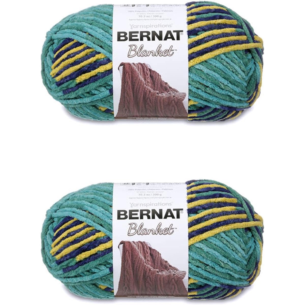 Bernat Blanket Dorset Yarn - 2 Pack of 300g/10.5oz - Polyester - 6 Super Bulky - 220 Yards - Knitting/Crochet