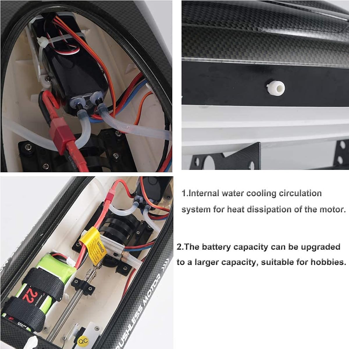 SOWOFA Feilun FT011 RC Boat Ship Maximum Racing High Speed 55KM/H Brushless Motor Excellent (Upgraded Metal Tail Rudder Aluminum Water Rudder for FT011)