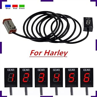 Speed Display Meter Motorcycle Gear Indicator Gear Meter Harley Motorcycle Plug Play EFI Engine ECU Plug Mount 6 Speed 1-6 Level Motorcycle Accessories