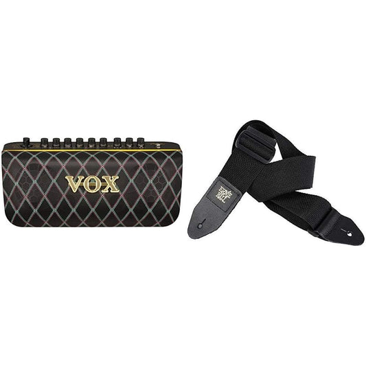 VOX 50W Guitar Modeling Amplifier & Audio Speaker Adio Air GT & ERNIE BALL Polypro Strap Guitar Strap 4037 Black (Official Import)