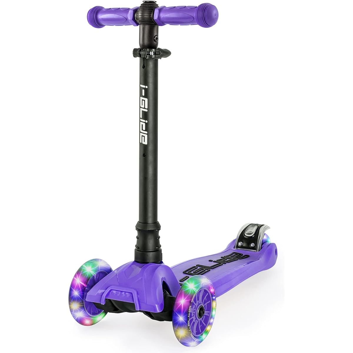 i-Glide Toddler Scooter - 3 Wheel Scooter for Kids - Kids Scooter with Great Colors - Scooters for Girls and Boys - Adjustable Handlebar - Wide Deck - Lean 2 Steer - Flashing LED Wheels