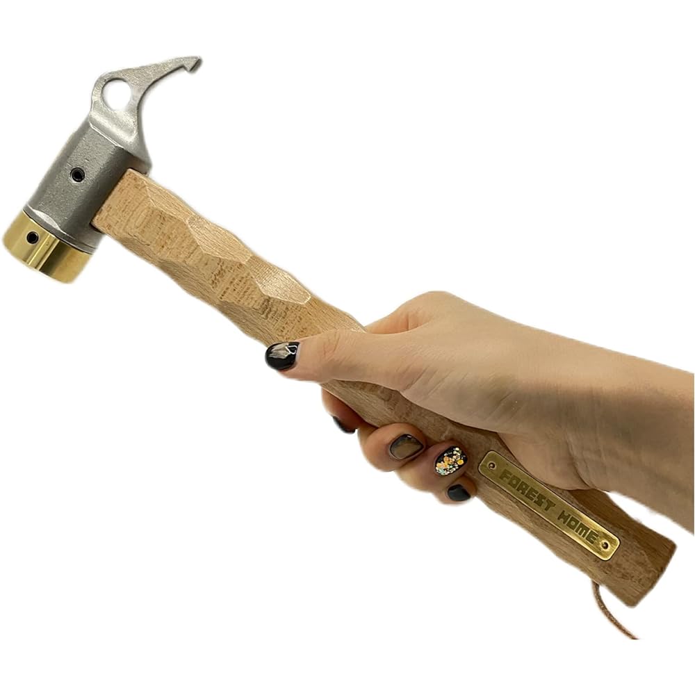 FOREST HOME Peg hammer Tent hammer Brass head Handle grip processing Straight model 30cm