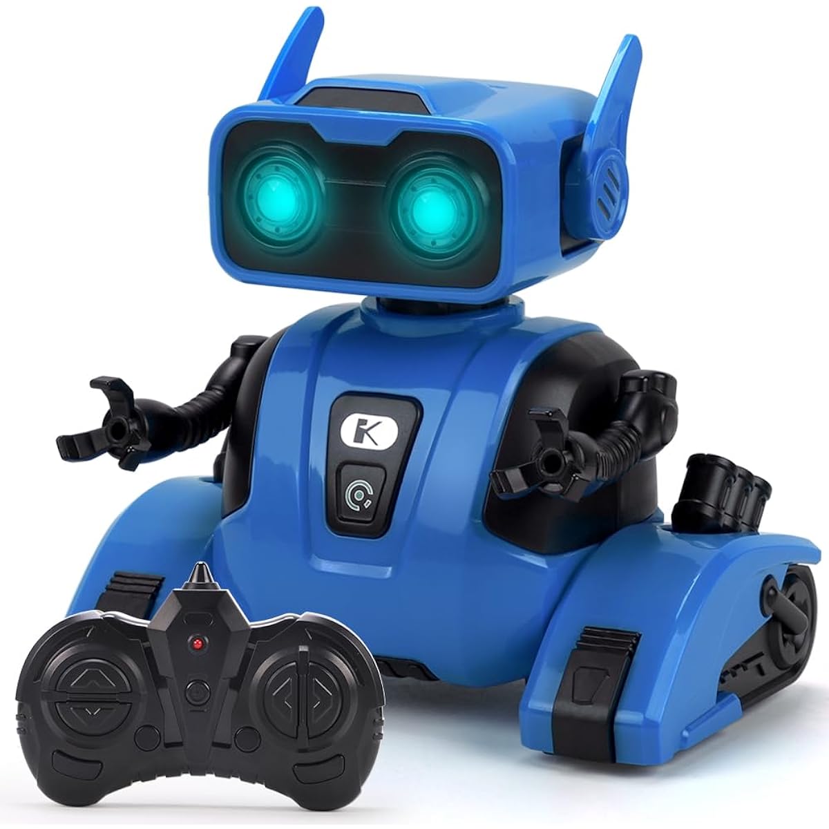 Robot Toy - Remote Control Robot for Boys and Girls RC Robot for Kids with Glowing LED Eyes Automatic Demonstration Dance Moves Music Flexible Head and Arms - Perfect Kids Toy Gift for Ages 3+