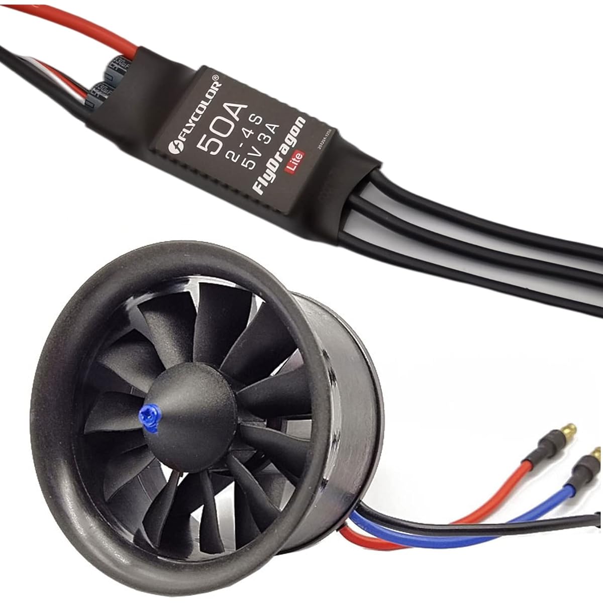 FLYCOLOR EDF 64mm 3500KV 4S RC Jet Airplane 11 Blade Ducted Fan with RC Brushless Motor ESC 50A(2~4S) Balance Tested