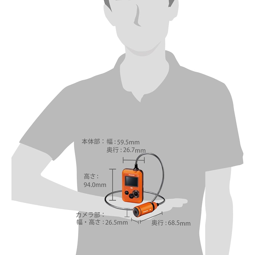 Panasonic wearable camera orange HX-A500-D