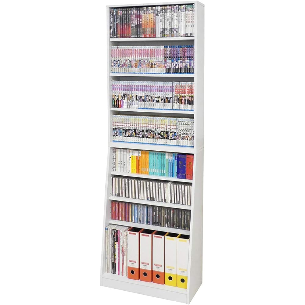 Kuroshio Shelf, Large Capacity, Width 60cm, Bookshelf, Stylish, Stable, Comic Storage, Open Rack, Thin, White