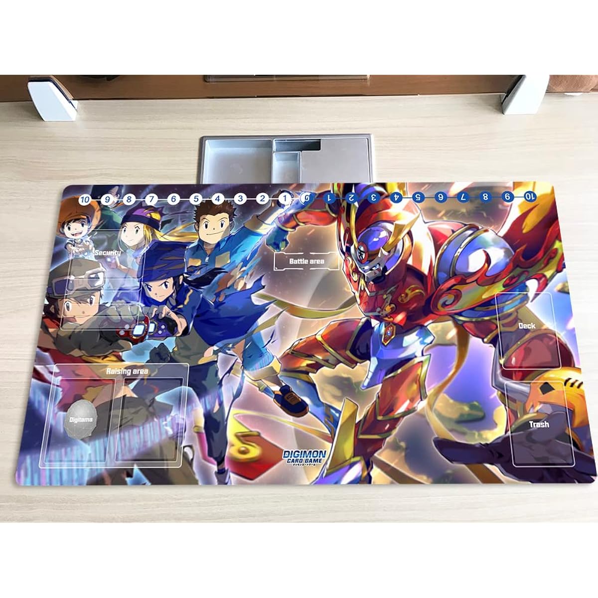 Mlikemat Playmat Digimon DTCG Mat Susanoemon Duel TCG CCG OCG Trading Card Game Mat with Zone + Free Bag (ZD002-711-SM)