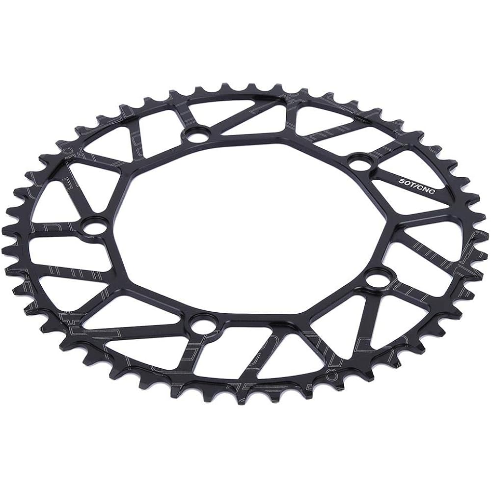 Bicycle Chainring Outdoor Positive Negative Teeth 130BCD Crank Single Disc Bike Single Speed Chainring 50.52.54 56 58T High Axial Strength Strong Compatibility Lightweight