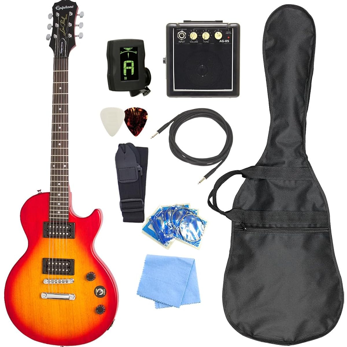 Epiphone Electric Guitar Epiphone Les Paul Special Satin E1 VWHCS Les Paul Special Beginner Mini Amp Included 9-Piece Set [98765]