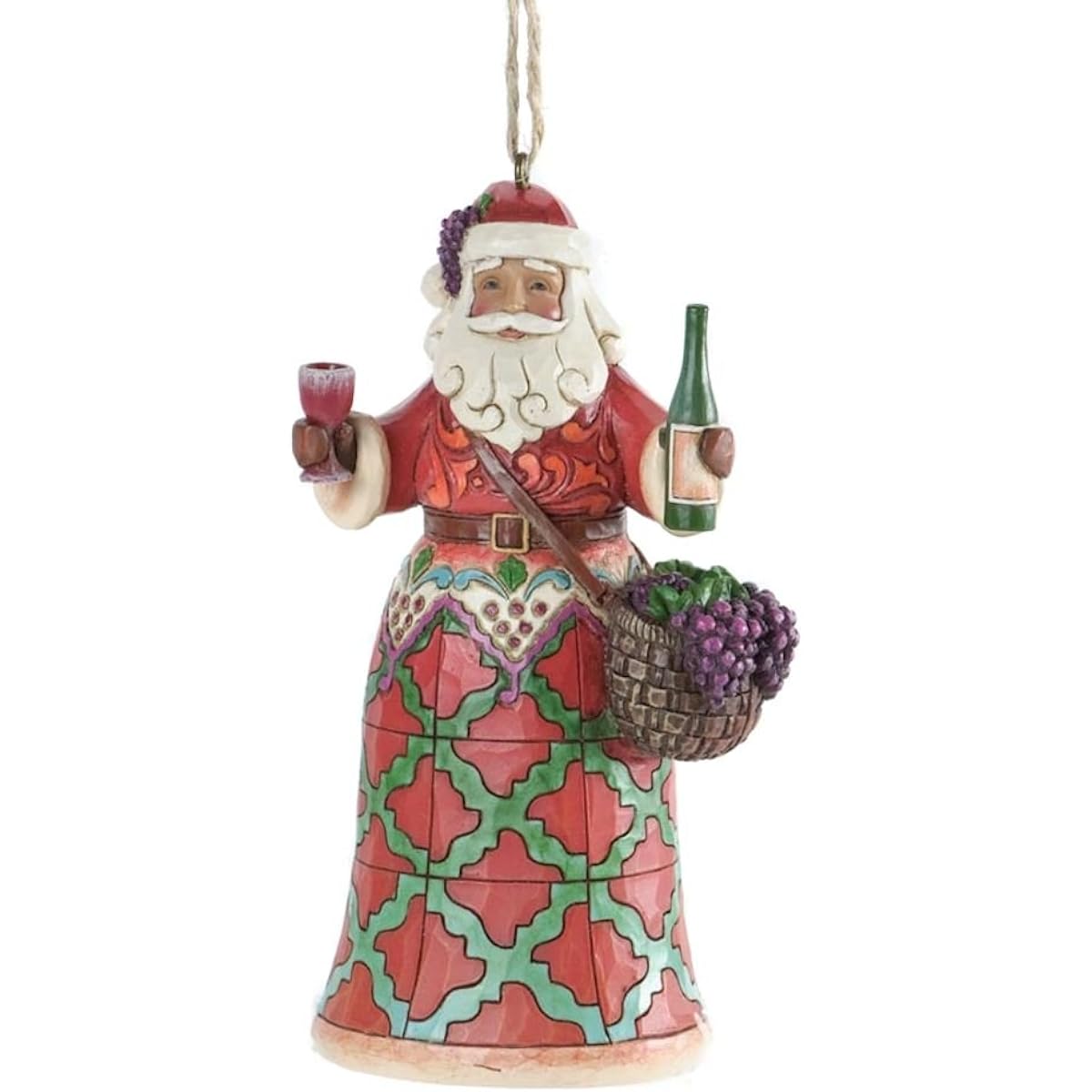Jim Shore for Enesco Heartwood Creek Vineyard Santa Ornament 4"