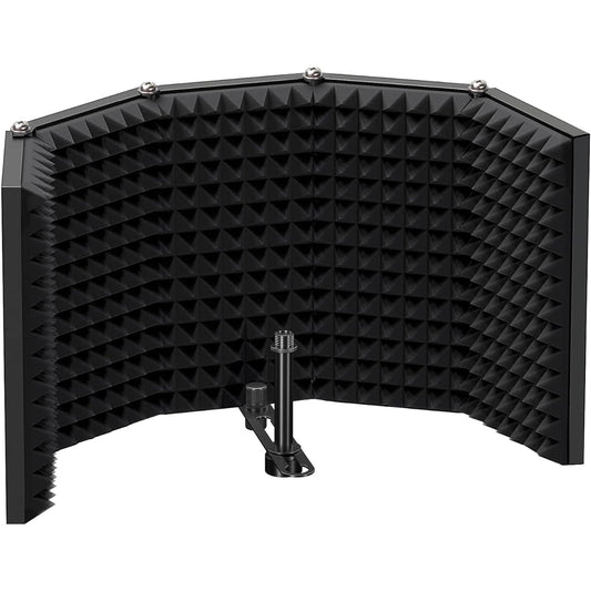 Aokeo Isolation Shield, Professional Microphone Shield Foldable Adjustable Microphone Isolator Panel for Condenser Microphone Recording Equipment Studio (AO-505)