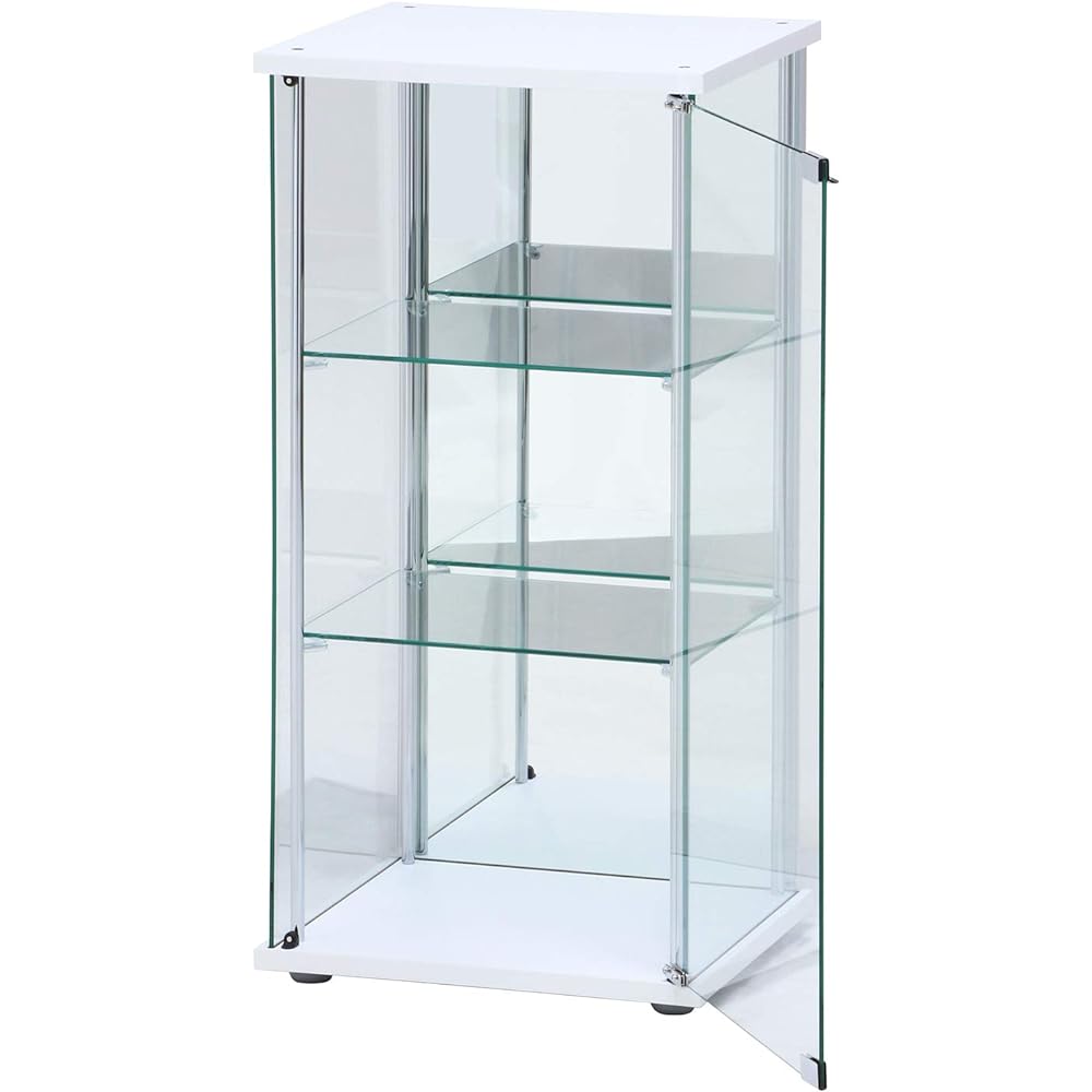 Fuji Boeki Collection Case Figure Case 3 Tiers Width 42.5 x Depth 36.5 x Height 86cm White Tempered Glass Rear Mirror Assembly Product 97335