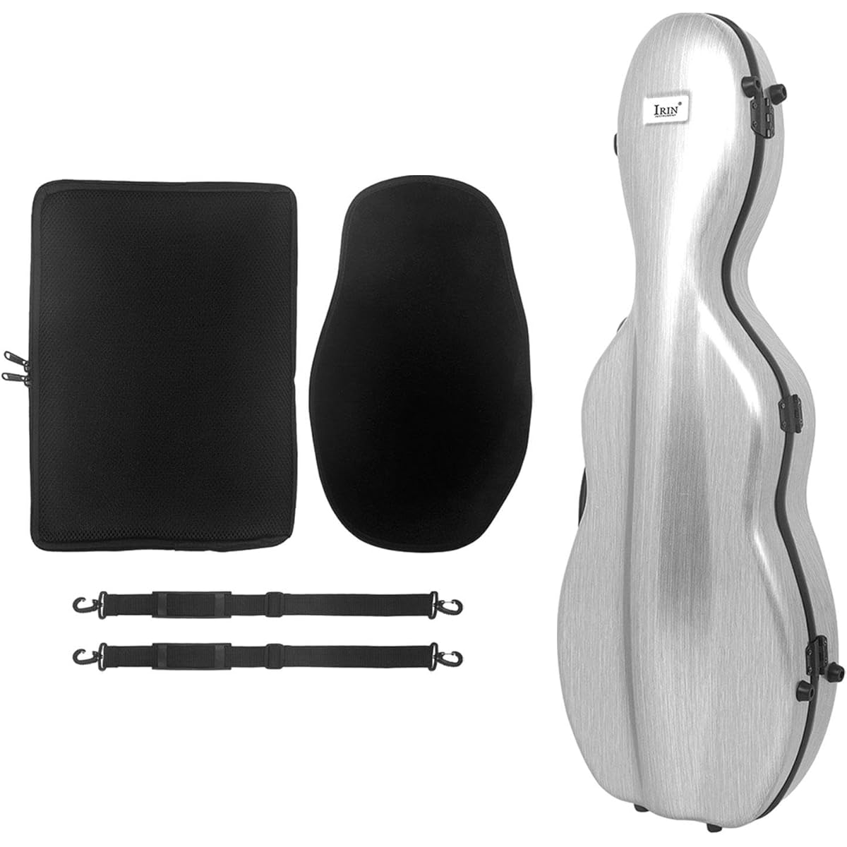 Deevoka Violin Case 4/4 Adjustable Straps Lightweight Detachable Sheet Music Bag Backpack Carrying Bag for Stage Rehearsal Performance, Argent