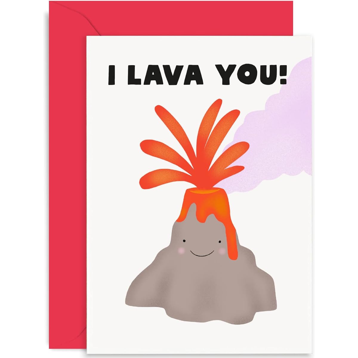 Old English Co. Funny Anniversary Cards for Husband Wife - I Lava You Valentine's Day Cards for Boyfriend Girlfriend - Cute Design | Blank Inside with Envelope