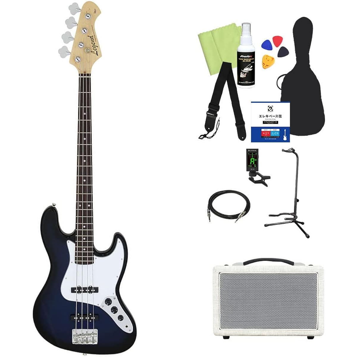 LEGEND LJB-Z Bass Beginner 12-piece Set [Shimamura Music's best-selling bass amp included] BBS Jazz Bass Type Legend