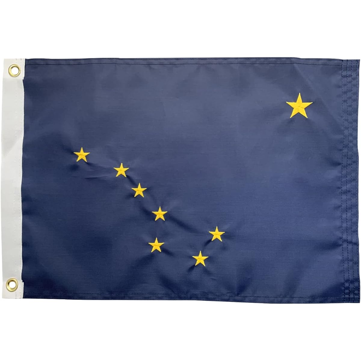 Bradford Alaska State Flag 12x18 Inch Embroidered Double Sided Alaska Flag for Boat Car Bike Outdoor Vibrant Color Alaska State Flag with 2 Brass Grommets Made in the USA