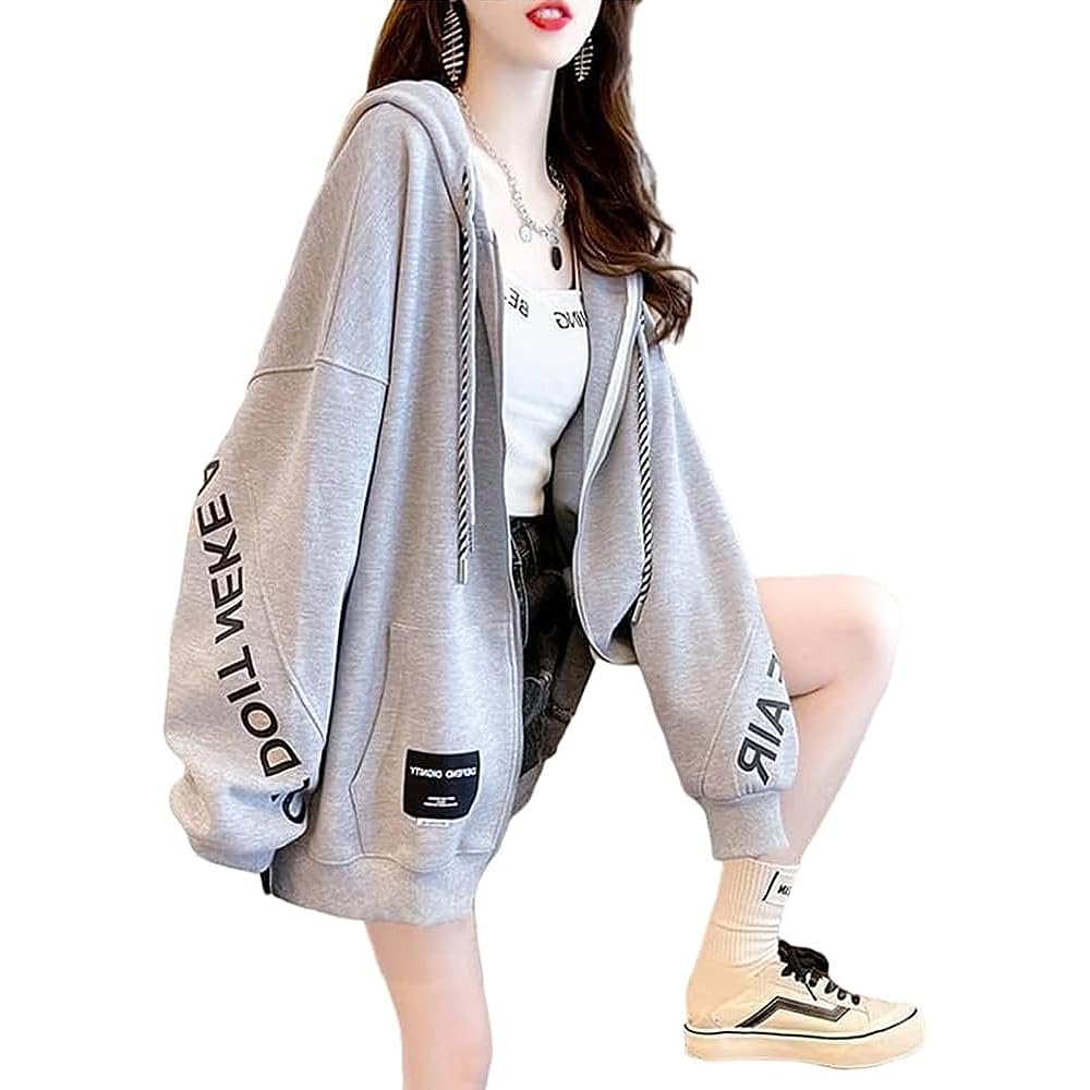 Spoory Thin Loose Oversized Parka Long Sleeve Korean Style Casual Tops Spring Autumn SP11